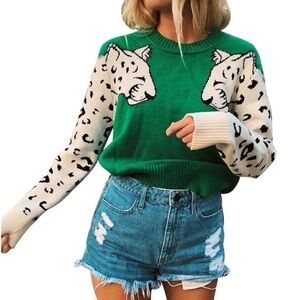 Junboon Animal Print Sweater